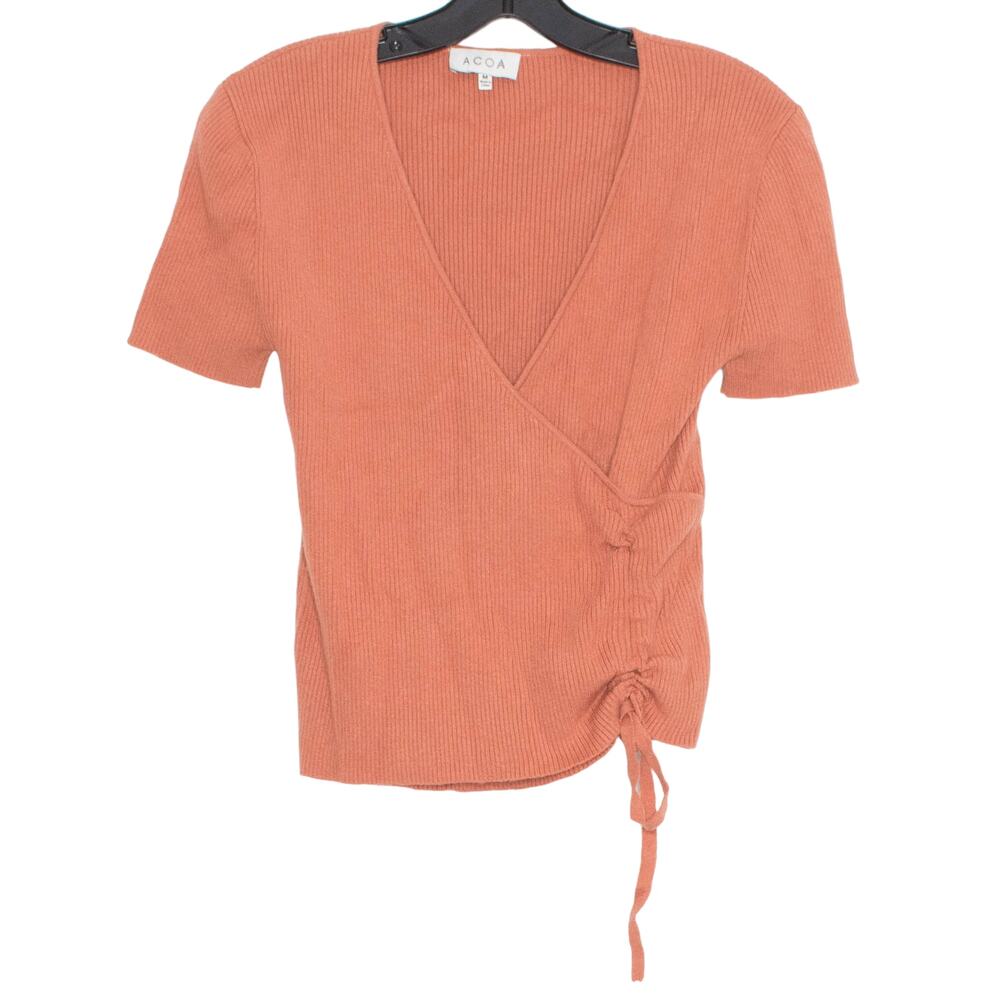 ACOA Top Faux Wrap Cottage Romantic Boho Feminine Preppy Minimalist Y2K Medium